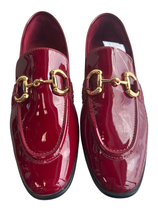 Jeffrey Campbell Shoe Size 8 Red Patent Leather gold tone metal Horsebit Shoes Red / 8