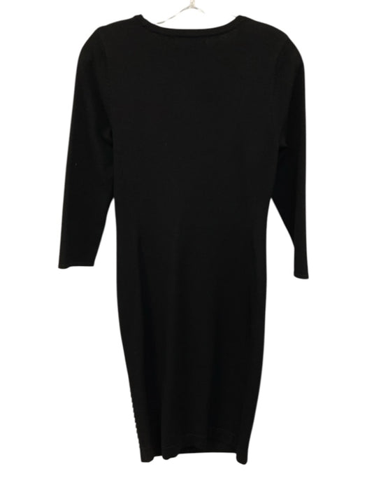 Karen Millen Size 2 Black & Blue Viscose & Polyester Long Sleeve Pleated Dress Black & Blue / 2