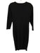 Karen Millen Size 2 Black & Blue Viscose & Polyester Long Sleeve Pleated Dress Black & Blue / 2