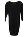 Karen Millen Size 2 Black & Blue Viscose & Polyester Long Sleeve Pleated Dress Black & Blue / 2