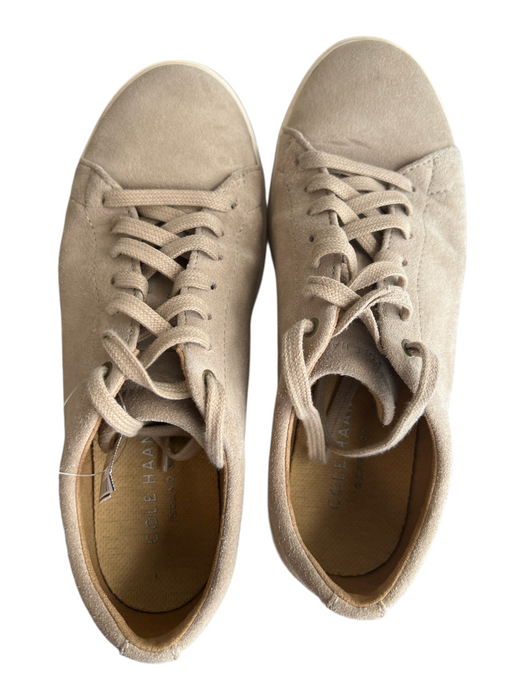 Cole Haan Shoe Size 8 Beige Suede leather Rubber Sole Lace Up Low Top Shoes Beige / 8