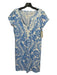 Lilly Pulitzer Size M Blue & White Cotton Mermaid Round Split Neck Dress Blue & White / M