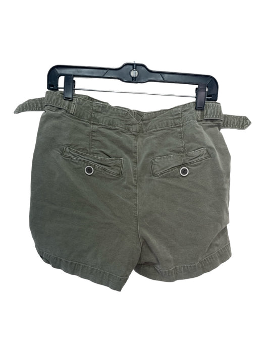 Anthropologie Size 27 Green Cotton Blend High Rise Buckle Detail Pockets Shorts Green / 27