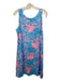 Lilly Pulitzer Size M Blue & Pink Cotton V Back Sleeveless Shell Print Dress Blue & Pink / M