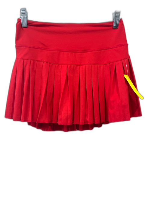 Goldhinge Size S Red Nylon Blend Pleats Tennis Athletic Skirt Red / S