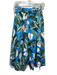 Farm Rio Size S Blue, Green & Multi Cotton Leaf Print Stitch Detail Belted Skirt Blue, Green & Multi / S