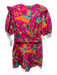 Farm Rio Size M Pink, Orange, Green Cotton Tropical Print Buttons Dress Pink, Orange, Green / M