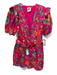 Farm Rio Size M Pink, Orange, Green Cotton Tropical Print Buttons Dress Pink, Orange, Green / M
