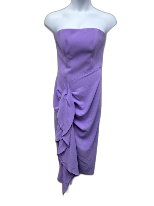 Solace London Size M / 10 Purple Polyester Strapless Gathered Draped Dress Purple / M / 10