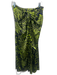 Ganni Size S Green & Black Silk Blend Animal Print Zebra Side Tie Midi Skirt Green & Black / S