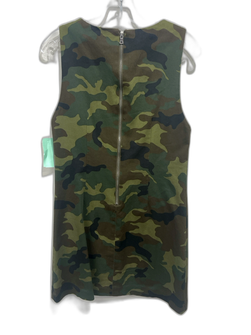 Alice + Olivia Size s / 4 Green & Brown Cotton Camoflage Sleeveless Shift Dress Green & Brown / s / 4
