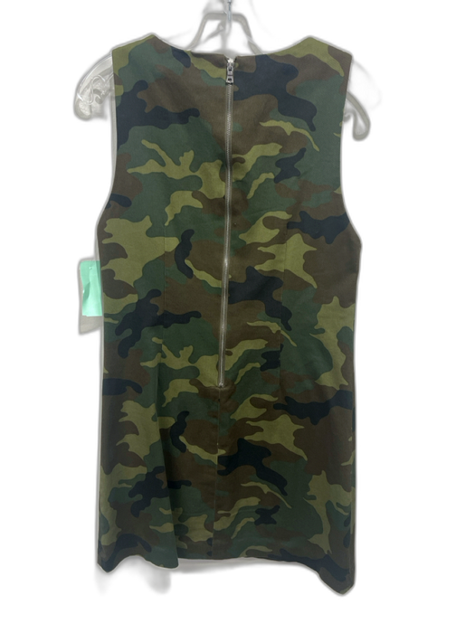 Alice + Olivia Size s / 4 Green & Brown Cotton Camoflage Sleeveless Shift Dress Green & Brown / s / 4