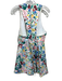 Alice + Olivia Size s / 4 White & Multi Cotton Blend Floral Sleeveless Dress White & Multi / s / 4