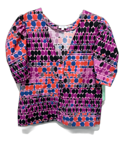 Rhode Size S Purple, Black & Multi Cotton Polka Dots Short Sleeve Skirt Set Purple, Black & Multi / S