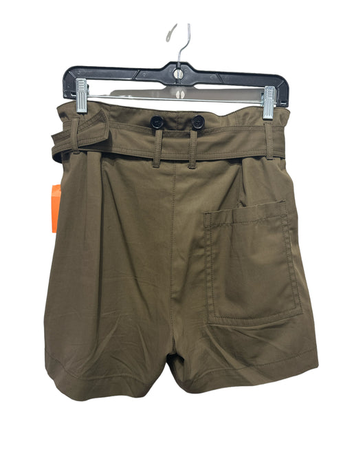 3.1 Phillip Lim Size 0 Deep Green Cotton Paperbag Waist Pockets Belt Inc. Shorts Deep Green / 0