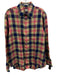 Peter Millar Size L Pink & Multi Linen Plaid Button Down Men's Long Sleeve Shirt Pink & Multi / L