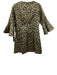 Tuckernuck Size S Gold & Black Polyester Lame 3/4 Trumpet Sleeve Leopard Dress Gold & Black / S