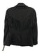 Blank NYC Size S Black Rayon Blend One Button Flap Pocket Fringe Blazer Jacket Black / S