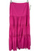 Alexis Size S Fuchsia Pink Polyester Taffeta Tiered Back Zip Midi Skirt Fuchsia Pink / S