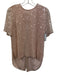 Adam Lippes Size 2 Baby Pink Viscose Short Sleeve All Over Sequins High Low Top Baby Pink / 2