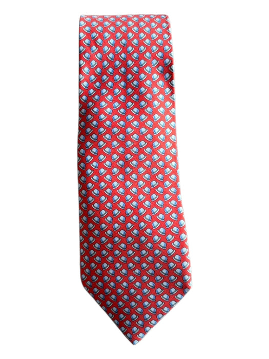 Hermes Red & Blue Silk Hats Men's Ties Red & Blue