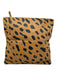Clare V Light Brown & Black Leather Leopard Print Zipper Closure Fold Over Bag Light Brown & Black