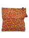Clare V Orange, Yellow & Cream Suede Leopard Print Zipper Closure Fold Over Bag Orange, Yellow & Cream