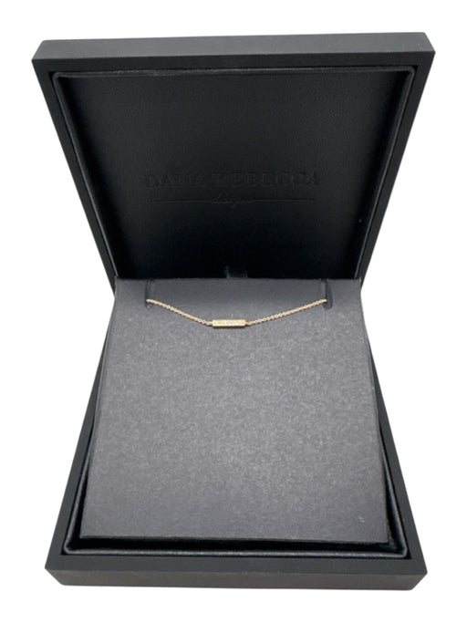 Dana Rebecca Gold 14K 585 Rhinestone Bar Chain Circle Clasp Bracelet Gold