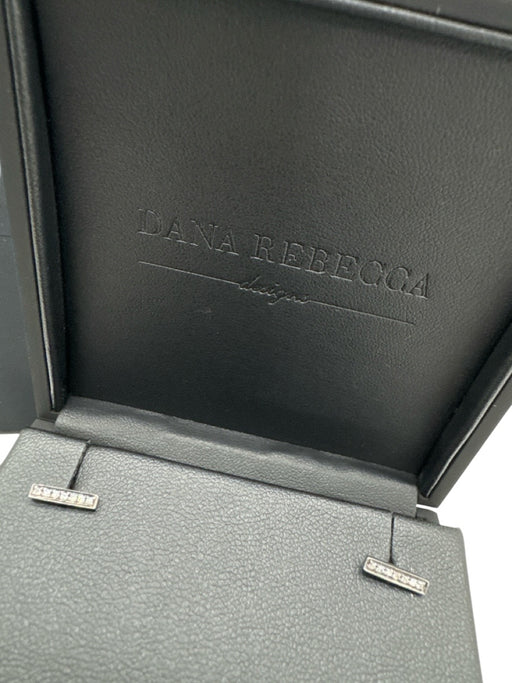 Dana Rebecca Silver & Clear 14k Gold 0.07 Diamond Carat Weight Bar Stud Earrings Silver & Clear