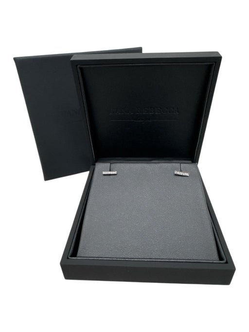 Dana Rebecca Silver & Clear 14k Gold 0.07 Diamond Carat Weight Bar Stud Earrings Silver & Clear