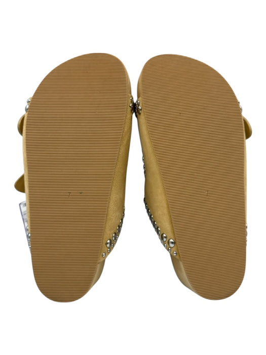 Loeffler Randall Shoe Size 7 Beige & Silver Leather Upper Studded Slide Sandals Beige & Silver / 7