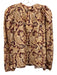 Ulla Johnson Size 8 Purple & Peach Cotton & Viscose Long puff sleeve V Neck Top Purple & Peach / 8