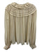 Ulla Johnson Size 10 Ecru Cream Silk Pintuck Long Puff Sleeve Split Neck Top Ecru Cream / 10