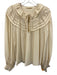 Ulla Johnson Size 10 Ecru Cream Silk Pintuck Long Puff Sleeve Split Neck Top Ecru Cream / 10