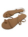 Tkees Shoe Size 7 Beige Leather Toe Strap Ankle Strap Flat Sandals Beige / 7