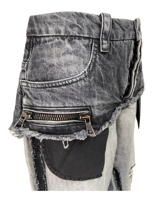 Ben Taverniti Unravel Project Size 25 Faded Black Cotton Denim Button Fly Jeans Faded Black / 25