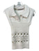 Christopher Esber Size XS White Cotton Blend Knit Collared V Neck Sleeveless Top White / XS