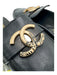 Chanel Shoe Size 39 Black Leather round toe Gold Logo Interlocking C Logo Mules Black / 39