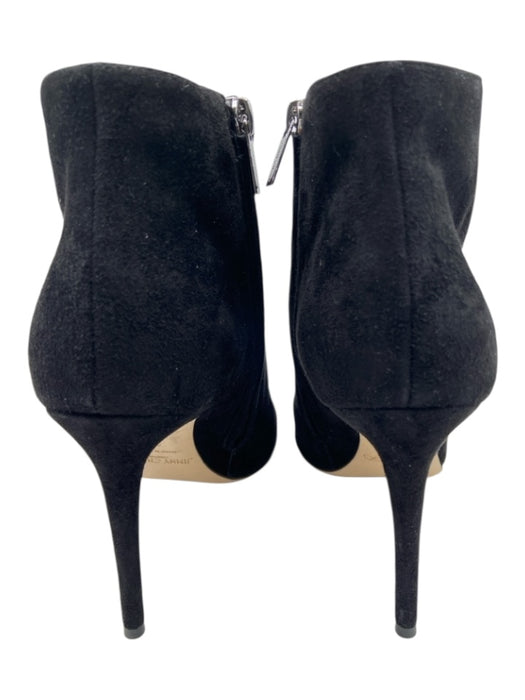 Jimmy Choo Shoe Size 38 Black & Silver Suede Upper Crystal Solid Pump Booties Black & Silver / 38