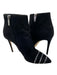 Jimmy Choo Shoe Size 38 Black & Silver Suede Upper Crystal Solid Pump Booties Black & Silver / 38