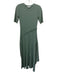 Simkhai Size S Green Rayon Blend Jersey Detachable Skirt Button Ribbed Dress Green / S