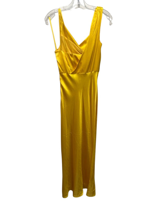 Veronica Beard Size 2 Yellow Silk Blend Sleeveless Zip Side Cowl neck Dress Yellow / 2