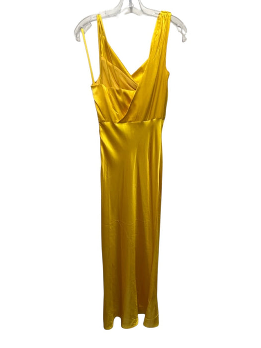 Veronica Beard Size 2 Yellow Silk Blend Sleeveless Zip Side Cowl neck Dress Yellow / 2
