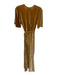 Reformation Size S Golden Bronze Rayon Blend Crushed Velvet Wrap V Neck Dress Golden Bronze / S
