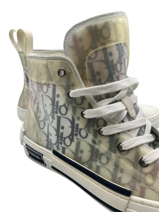 Dior Shoe Size 41 AS IS White & Black Synthetic Oblique High Top Men's Shoes White & Black / 41