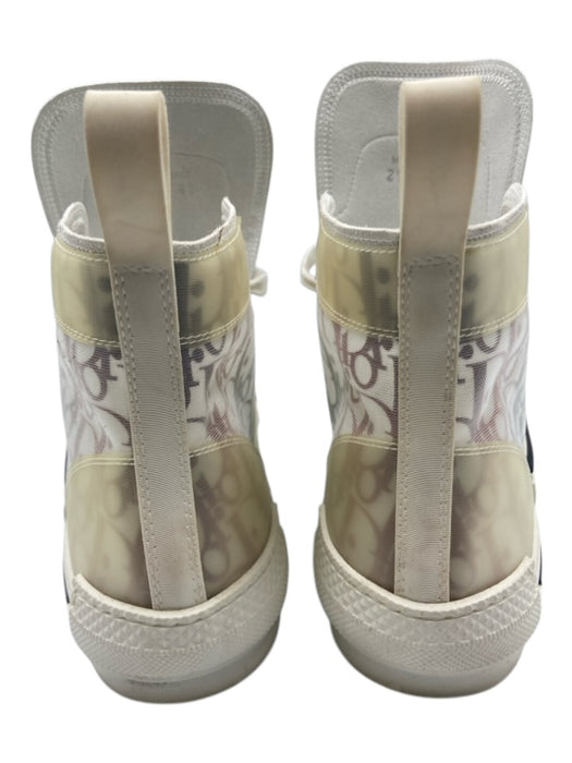 Dior Shoe Size 41 AS IS White & Black Synthetic Oblique High Top Men's Shoes White & Black / 41
