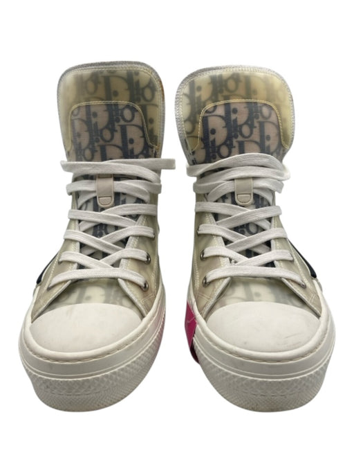 Dior Shoe Size 41 AS IS White & Black Synthetic Oblique High Top Men's Shoes White & Black / 41