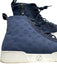 Louis Vuitton Shoe Size 37 Navy Canvas & Suede Round Toe embossed logo Sneakers Navy / 37