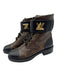 Louis Vuitton Shoe Size 37.5 Brown, Black & Gold Coated Canvas Monogram Booties Brown, Black & Gold / 37.5