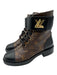 Louis Vuitton Shoe Size 37.5 Brown, Black & Gold Coated Canvas Monogram Booties Brown, Black & Gold / 37.5